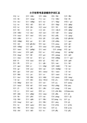 小升初及中考语文(拼音版及答案)150个常用易错词语汇总_20190111121800